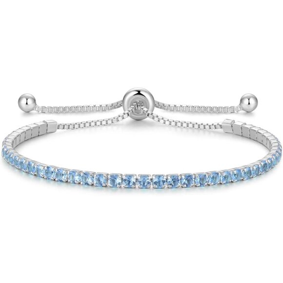 Jewelry - Christmas Gifts Sterling Silver Birthstone Tennis Bracelets for Women 2.5mm Tenn